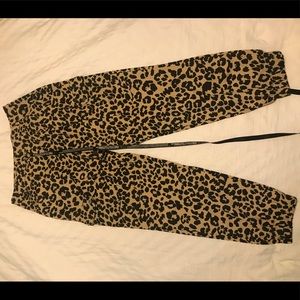 Leopard cargo pants